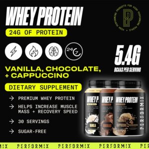 PERFORMIX – Whey Protein Isolate Blend – 24g of Protein – 5.4g of BCAAs – 110 Calories – Muscle Building & Post Workout Recovery – 100% Whey Protein Powder – 1.98 lbs – 30 Servings – Chocolate