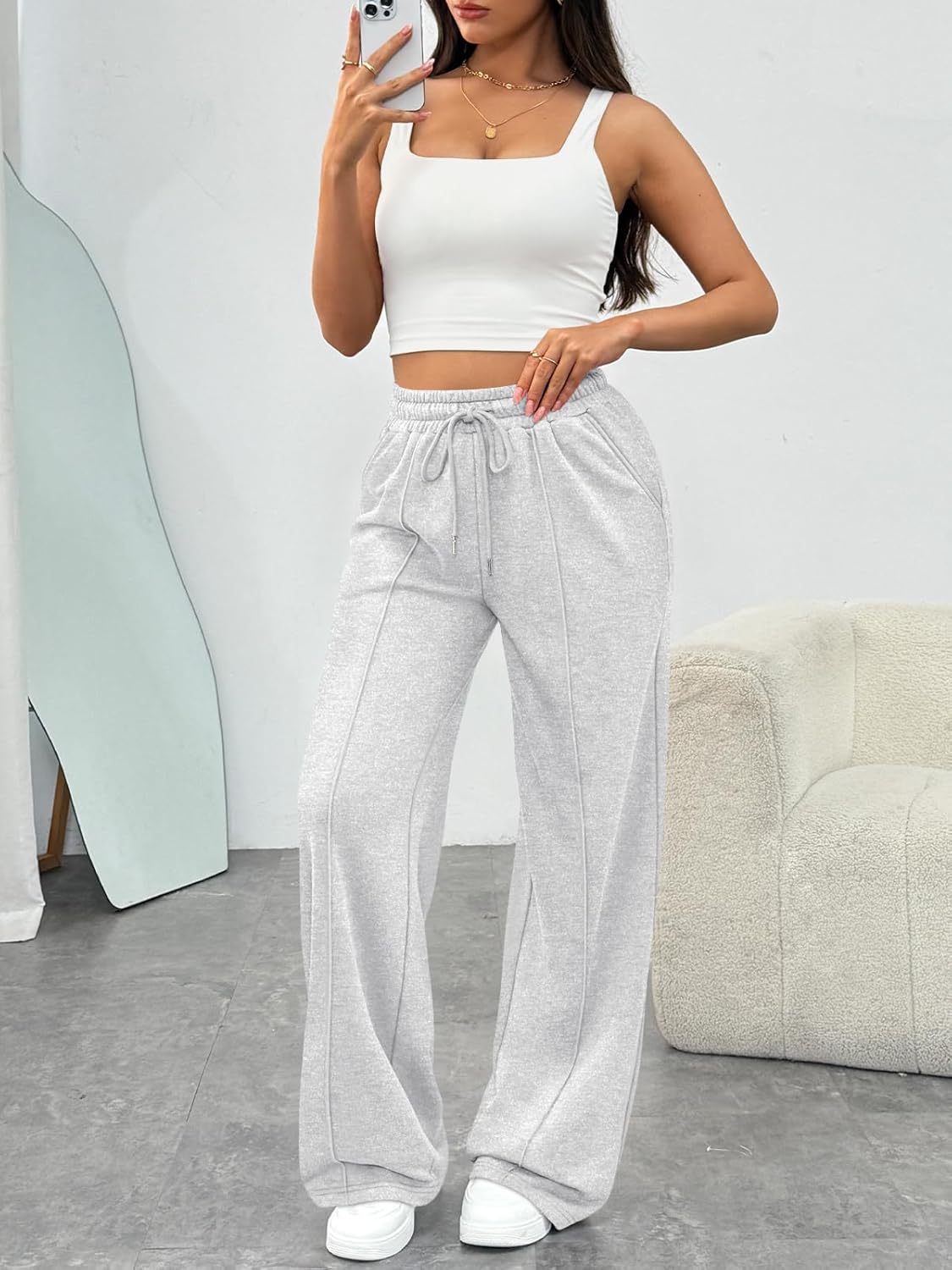 Trendy Queen Womens Wide Leg Sweatpants Baggy Loose Fall Barrel Casual Lounge Athletic Pants Comfy Teen Girl Cute Joggers - Image 6