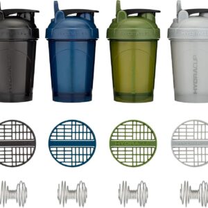 Hydra Cup – 4 Pack – 20oz Shaker Bottles | Protein Shaker Cups with Whisk Ball, Leak-Proof, Carry Handle | BPA-Free Gym Mixer for Protein Powder, Mixing Supplements