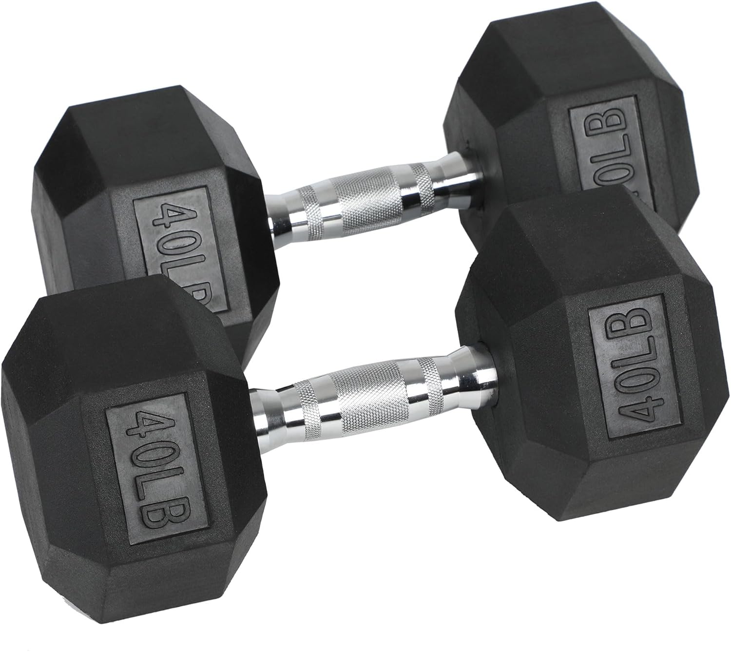 HolaHatha Iron Hexagonal Cast Exercise Dumbbell Free Weight with Contoured Textured Grip for Home Gym Exercise and Strength Training