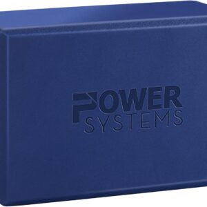 Power Systems Yoga Block | Commercial Grade Foam, Lightweight, Durable Ergonomic Support for Home and Studio Use | Yoga, Pilates, Meditation, Flexibility, and Balance with Textured Non-Slip Grip and Smooth Edges