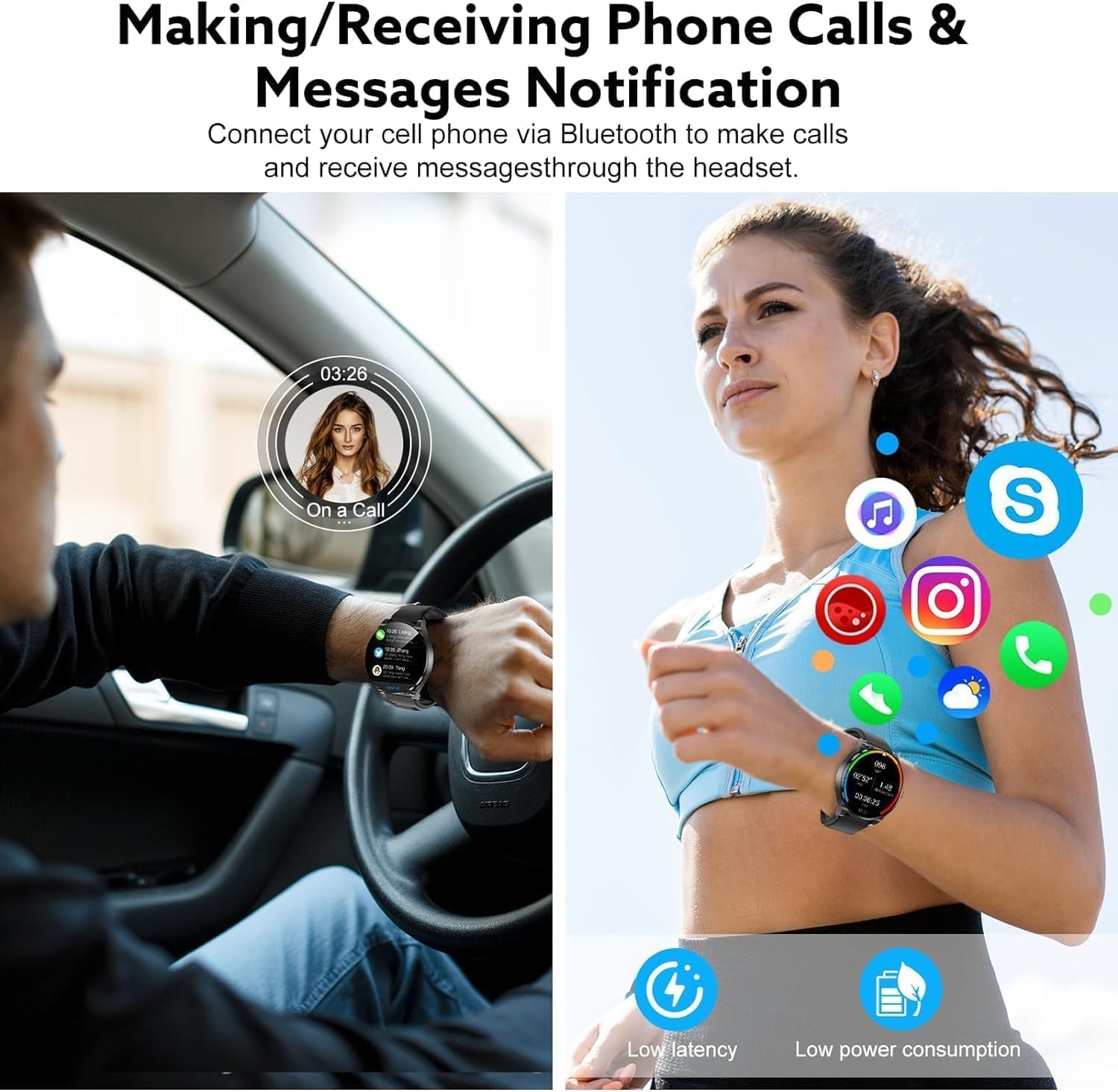Smart Watch with Earbuds,2 in 1 Watch with Earbuds for Android iOS Can Receive Calls Messages Sleep Tracker Calorie Counter for Men Women - Image 3