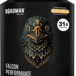 BIRDMAN Falcon Performance Vegan Protein Powder, 31g Protein, 5g Creatine, 5g BCAA, Probiotics, Electrolytes, Pre Workout, Low Carb, Sugar Free & Dairy Free, Plant Based Vanilla Protein -19 Servings