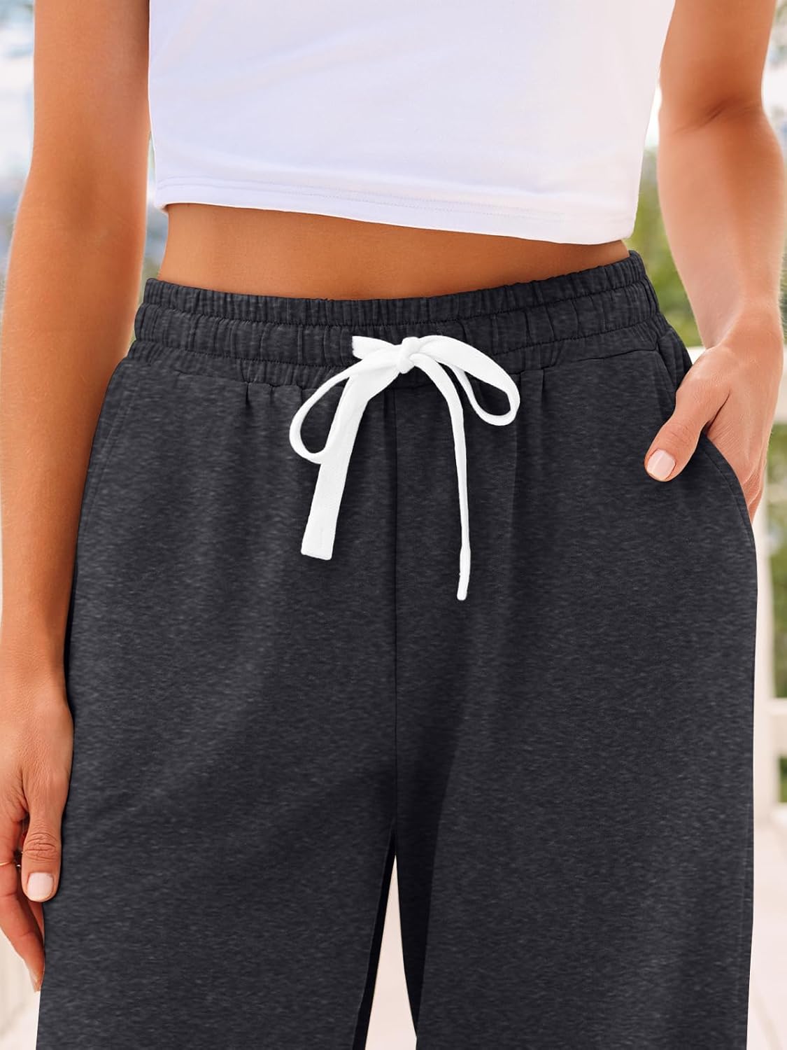 AUTOMET Women‘s High-Waisted Sweatpants with Pockets, Loose Lounge & Pajama Pants for Fall, Winter, Spring Yoga Travel - Image 5