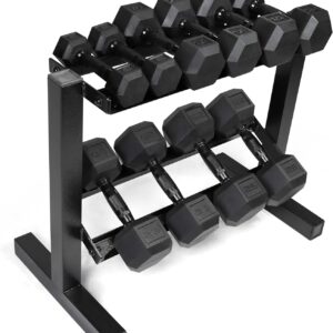 CAP Barbell 150 lb Dumbbell Set with 2-Tier Rack | Multiple Options