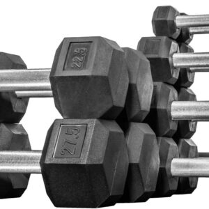 Rep 2.5-27.5 lb Rubber Hex Dumbbell Set, Low Odor …