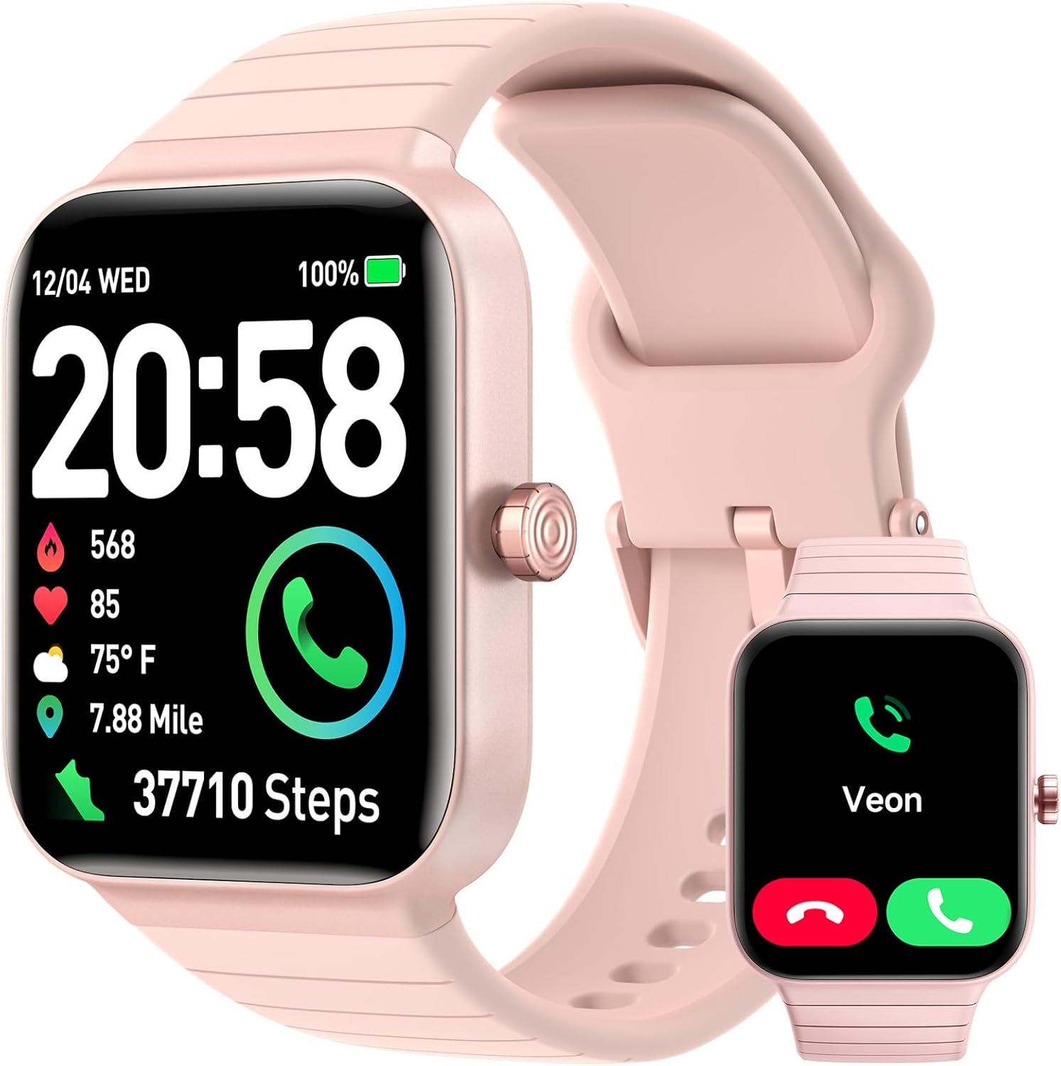 Fitpolo Smart Watch for Women,1.8” Touchscreen, Bluetooth Call, Alexa Built-in,24/7 Heart Rate, SpO2 Monitor, Step Counting, Sleep Tracking, IP68 Waterproof Fitness Tracker Watch for Android iPhone
