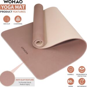 Extra Thick 8mm Yoga Mat, 72″x28″ Non Slip Exercise Mat, Reversible 2-Sided Dual Color Premium POE Material, with Carrying Strap for Yoga, Pilates, Home Gym