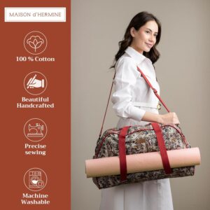Maison d’ Hermine Yoga Mat bag, Cylindrical bag for Woman&Men, yoga mat Bag &Adjustable shoulder straps Yoga Mat Carrier Bag with Drawstring Water Bottle Pocket and zipper pocket