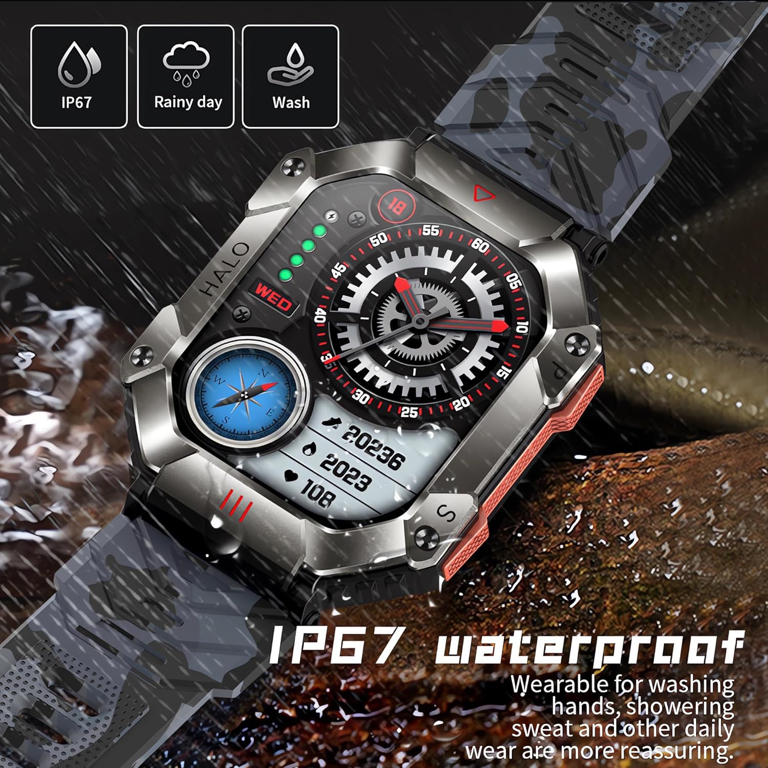 Pard 2.0-inch IPS Screen Outdoor Travel Smart Sports Fitness Tracker, Ultra-Light Smart Watch, Black - Image 8