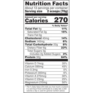 Muscle Milk Genuine Protein Powder, Cookies ‘N Crème, 1.93 Pounds, 13 Servings, 32g Protein, 3g Sugar, Calcium, Vitamins A, C & D, NSF Certified for Sport, Energizing Snack, Packaging May Vary