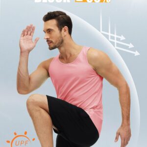 MAGCOMSEN Men’s UPF 50+ Tank Top Quick Dry Summer Workout Muscle Sleeveless Shirts for Swim Beach Bodybuilding
