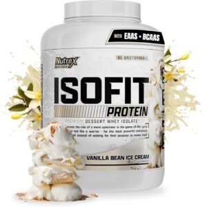 Nutrex Research IsoFit Whey Protein Powder Instantized 100% Whey Protein Isolate (70 Servings, Vanilla Bean Ice Cream)