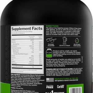Rule1 Mass Gainer – High-Calorie Weight Gain Formula with 1,220+ Calories, 250g+ Complex Carb Blend, 40g All-Whey Protein Per Serving (8 Servings, Chocolate Fudge)