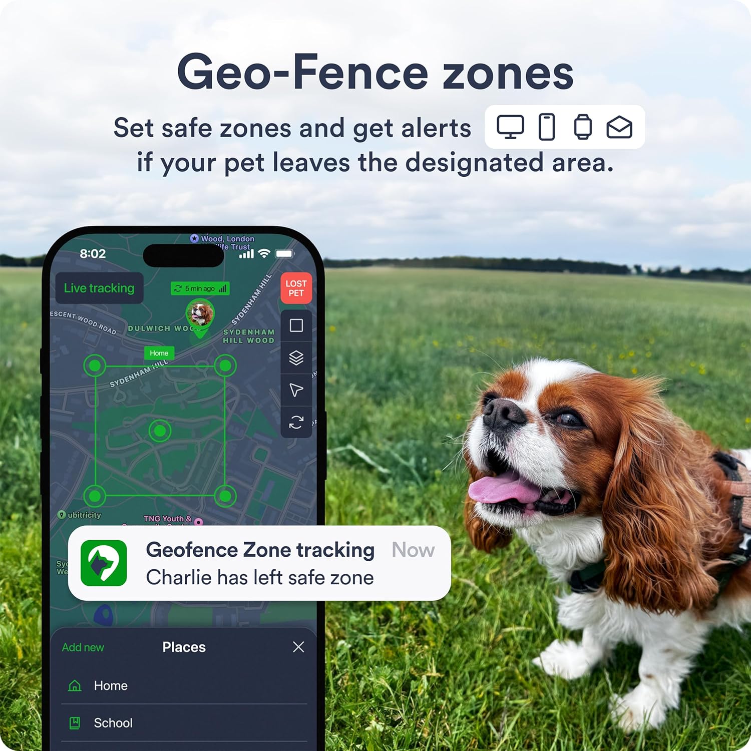 Dog GPS Tracker - Real-Time Location Tracking Device with App - Smart Alerts & Geo-Fence - Collar-Compatible, Waterproof - Long-Life Battery - 4G Built-in SIM - iOS & Android (Subscription Required) - Image 4
