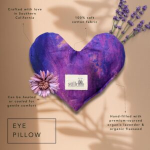 Stillnus Weighted Heart Eye Pillow with Organic Lavender & Flaxseed – Relaxation Gift for Women, Meditation Tool, Mindful Rest, Cooling Eye Mask, Wellness Self-Care Kit