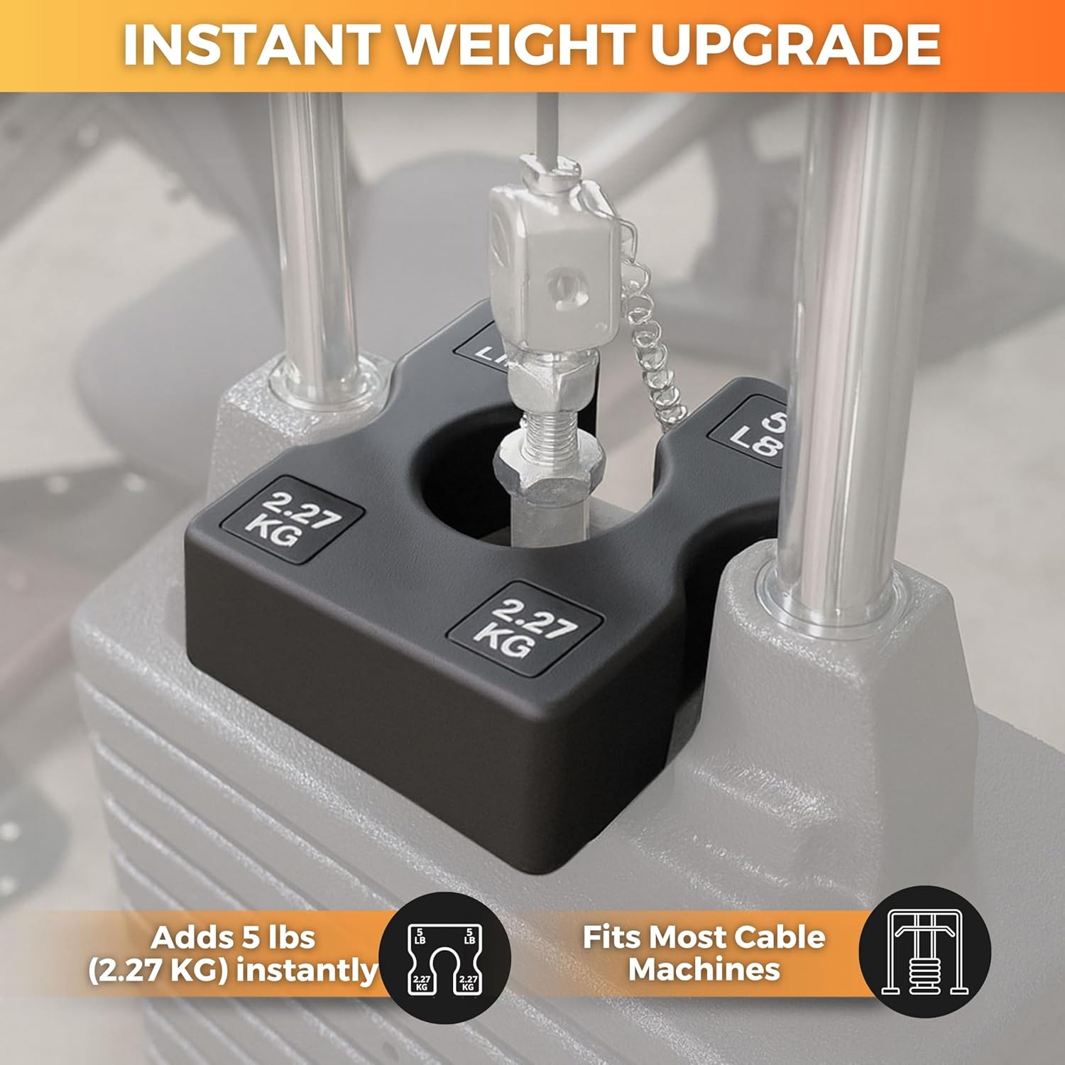 2.5 LB and 5 LB Weight Stack Add On – Weight Stack Adapter Plate for Home Gym & Exercise Machines, Add Resistance to Weight Stack, Incremental Weight Adjustments for Improved Strength Training Results - Image 4