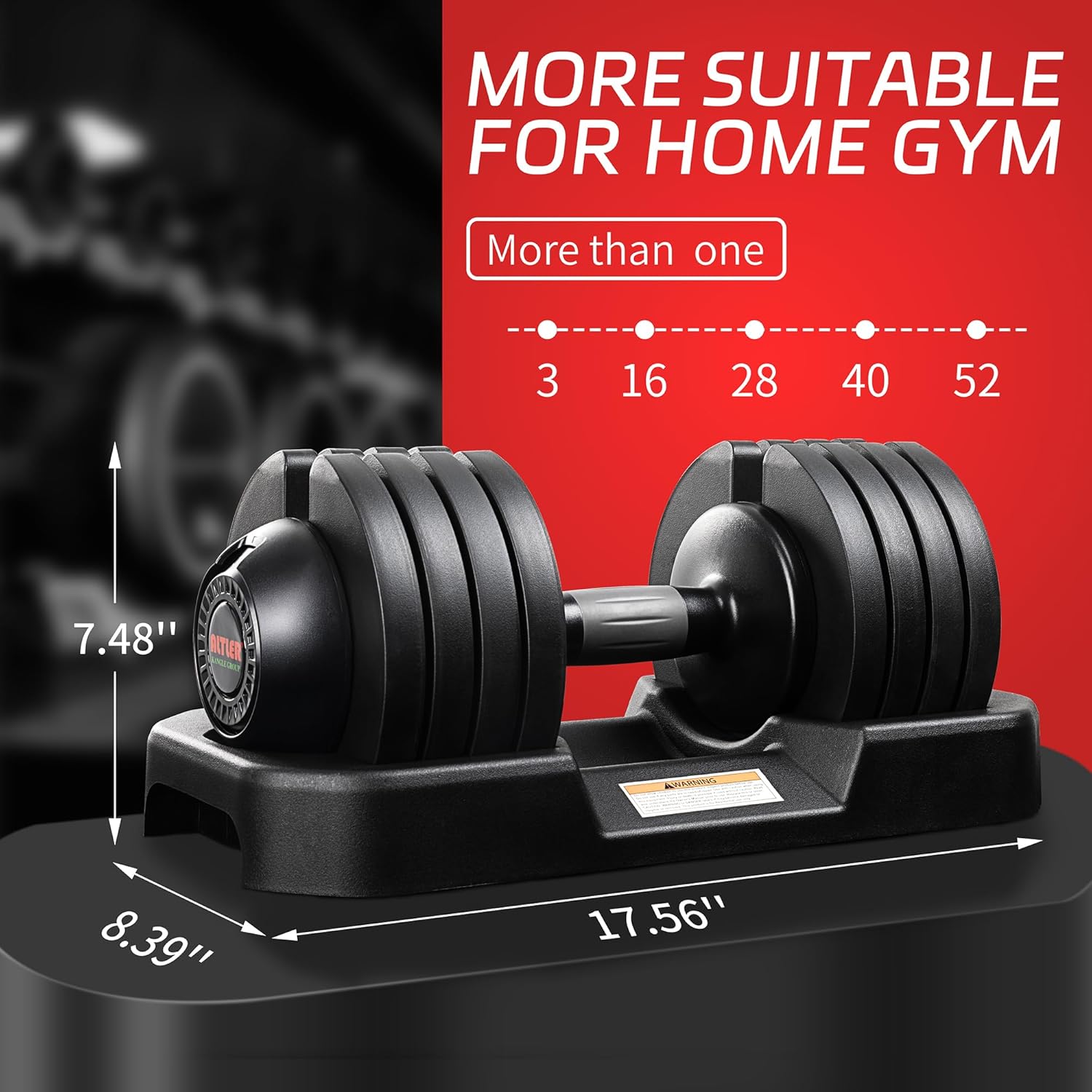 52LBS Single/Pair Adjustable Dumbbells Set Premium Rubber Coated Dumbbell Set with Secure Locking Mechanism for Safe & Customizable Strength Training - Image 3