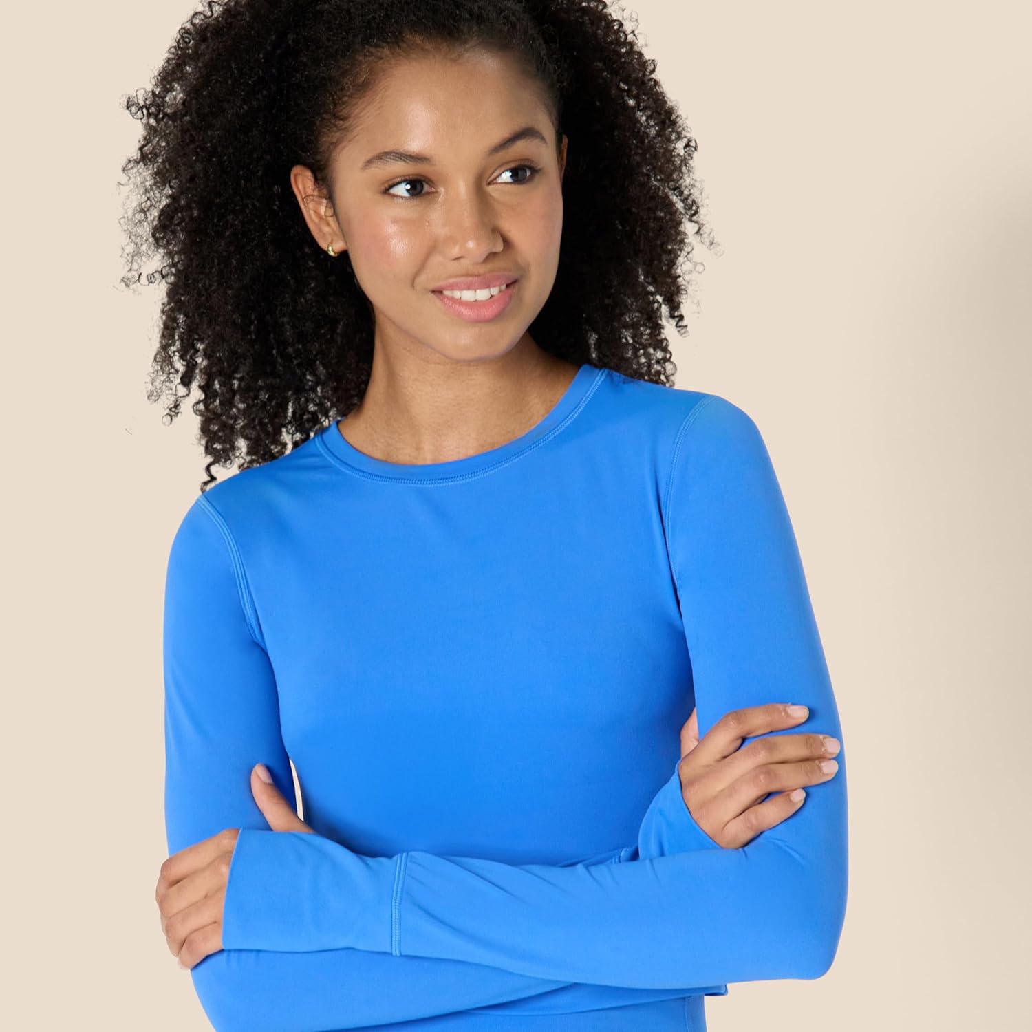 Amazon Essentials Womens Active FormFlex Buttery Soft Long Sleeve Slim Fit Crop Layering Workout Top - Image 4
