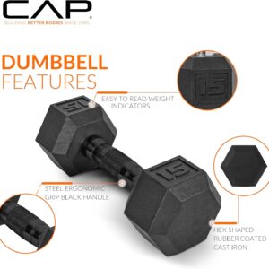 CAP Barbell 150 lb Dumbbell Set with 2-Tier Rack | Multiple Options