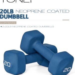 Tone Fitness Neoprene Dumbbell Weight Pairs with Anti-Roll Square Head | Multiple Options
