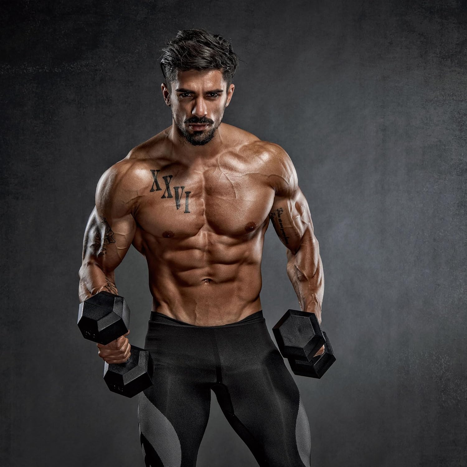 HolaHatha Iron Hexagonal Cast Exercise Dumbbell Free Weight with Contoured Textured Grip for Home Gym Exercise and Strength Training - Image 9