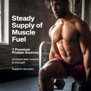 MuscleTech Platinum 8-Hour Protein Powder – 7 Premium Protein Sources with Whey & Casein Protein for Increased Lean Muscle, Strength & Improved Recovery – Vanilla Cake, 50 Servings