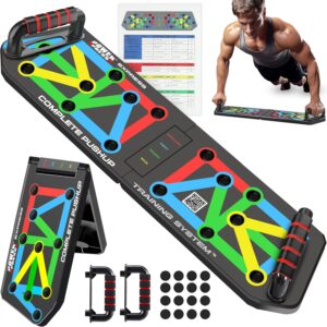 Push Up Board – Foldable Push Up Board for Men and Women, Push Up Handles with 30+ Color Coded Combo Positions for Exercise – At Home Workout Equipment Men, Pushup Board, Original