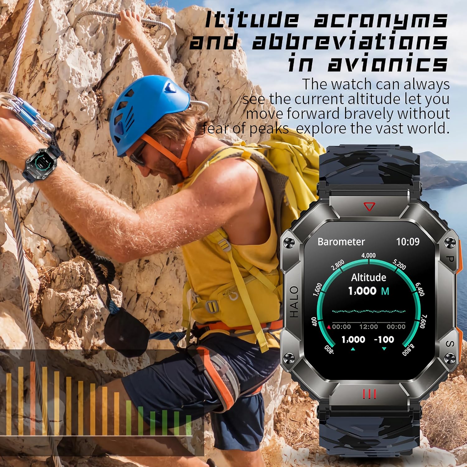 Pard 2.0-inch IPS Screen Outdoor Travel Smart Sports Fitness Tracker, Ultra-Light Smart Watch, Black - Image 4