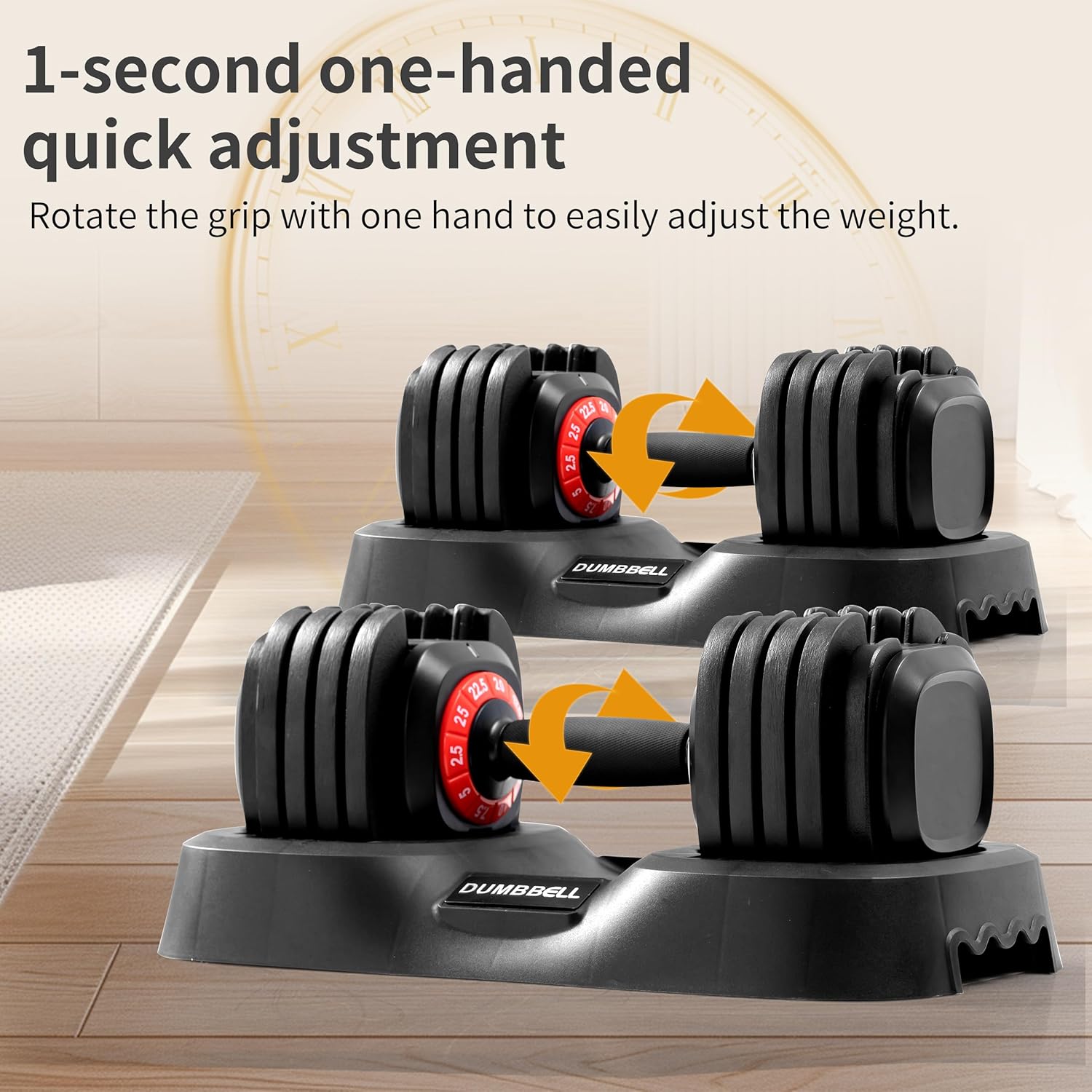 5.5LB Adjustable Swing Dumbbell with Non-Slip Grip | Also Available 5LB & 25LB Standard Adjustable Dumbbells | Home Gym Strength Training Set - Image 4