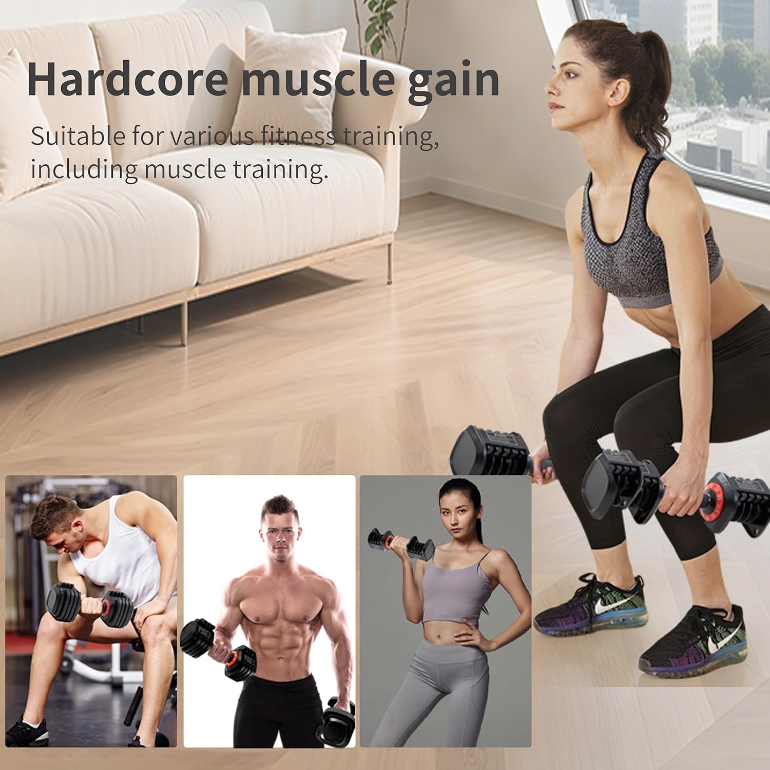 5.5LB Adjustable Swing Dumbbell with Non-Slip Grip | Also Available 5LB & 25LB Standard Adjustable Dumbbells | Home Gym Strength Training Set - Image 2