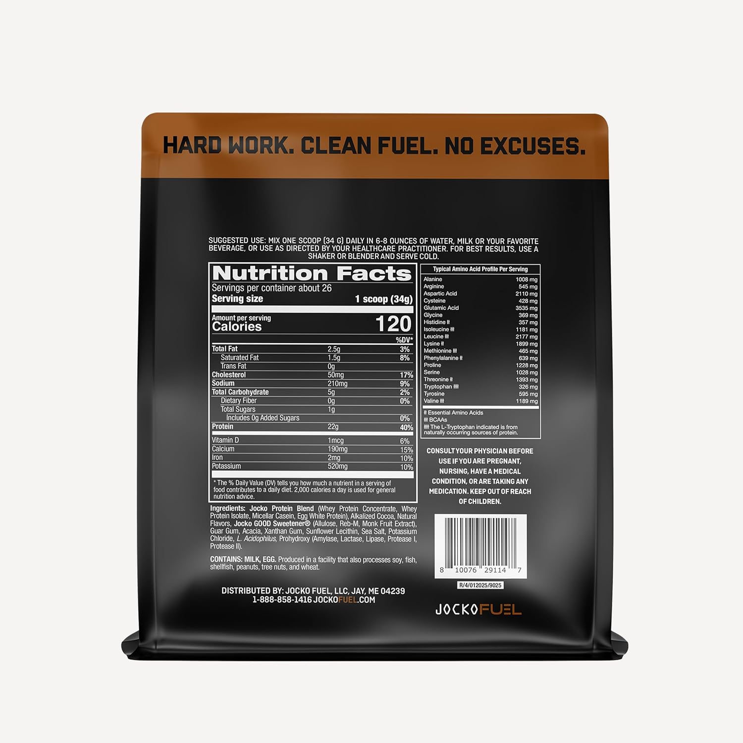 Jocko Fuel Mölk Whey Protein Powder 22g Protein - Low Sugar Monk Fruit Blend - Muscle Recovery & Growth, Packaging May Vary (26 Servings, Chocolate Milkshake) - Image 2
