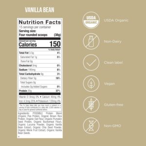 Possible Protein Powder Vanilla Bean – 20g of Vegan, Plant-Based Protein Mix – Non-GMO, Non-Dairy, Gluten-Free – 3.5g of BCAAs – 9 Essential Amino Acids – 30-Day Supply – 2 Bag, 30 Servings