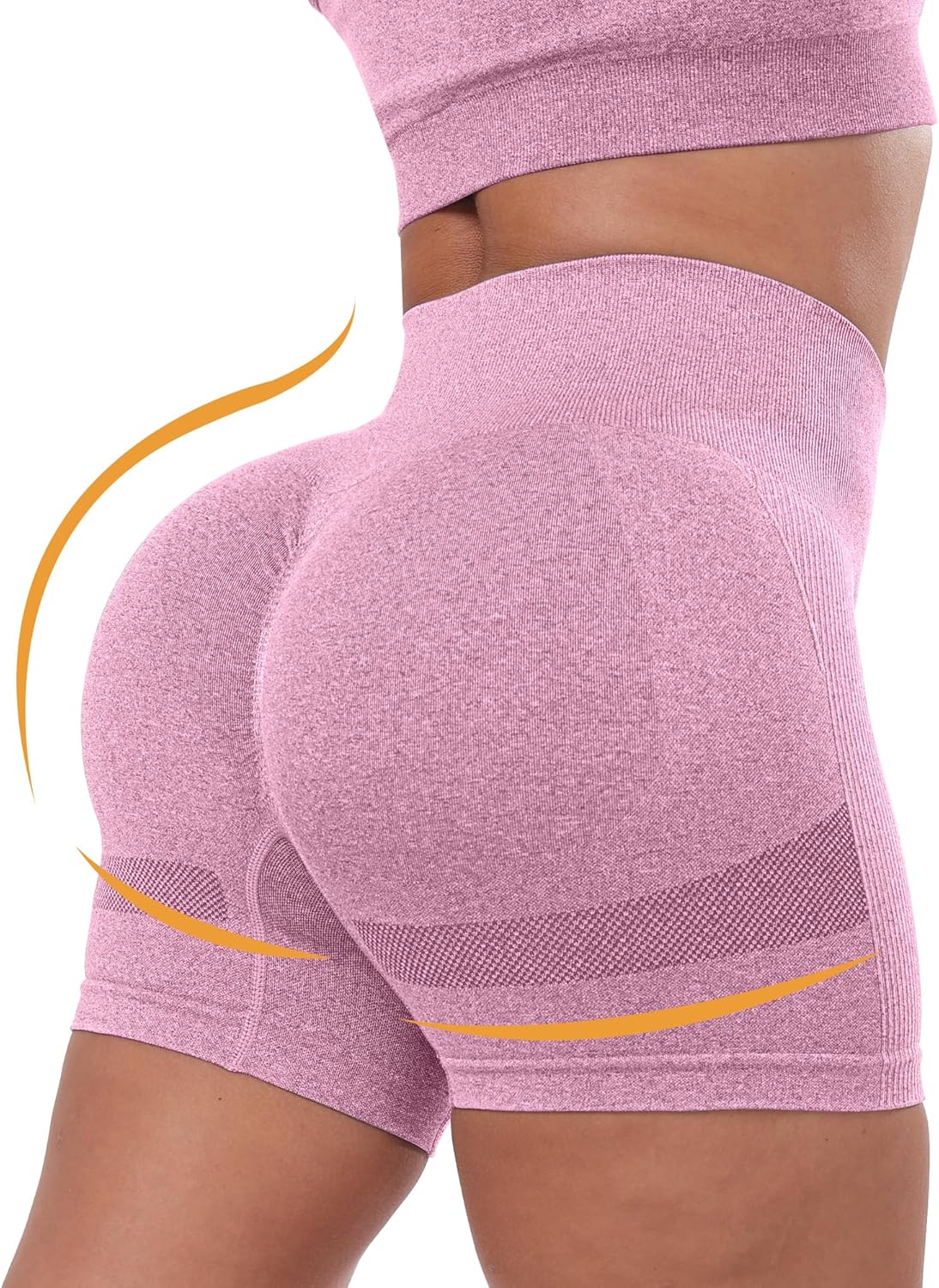 CHRLEISURE Women's 4 Packs Workout Gym Shorts, High Waisted Butt Lifting Scrunch Butt Seamless Booty Shorts - Image 2
