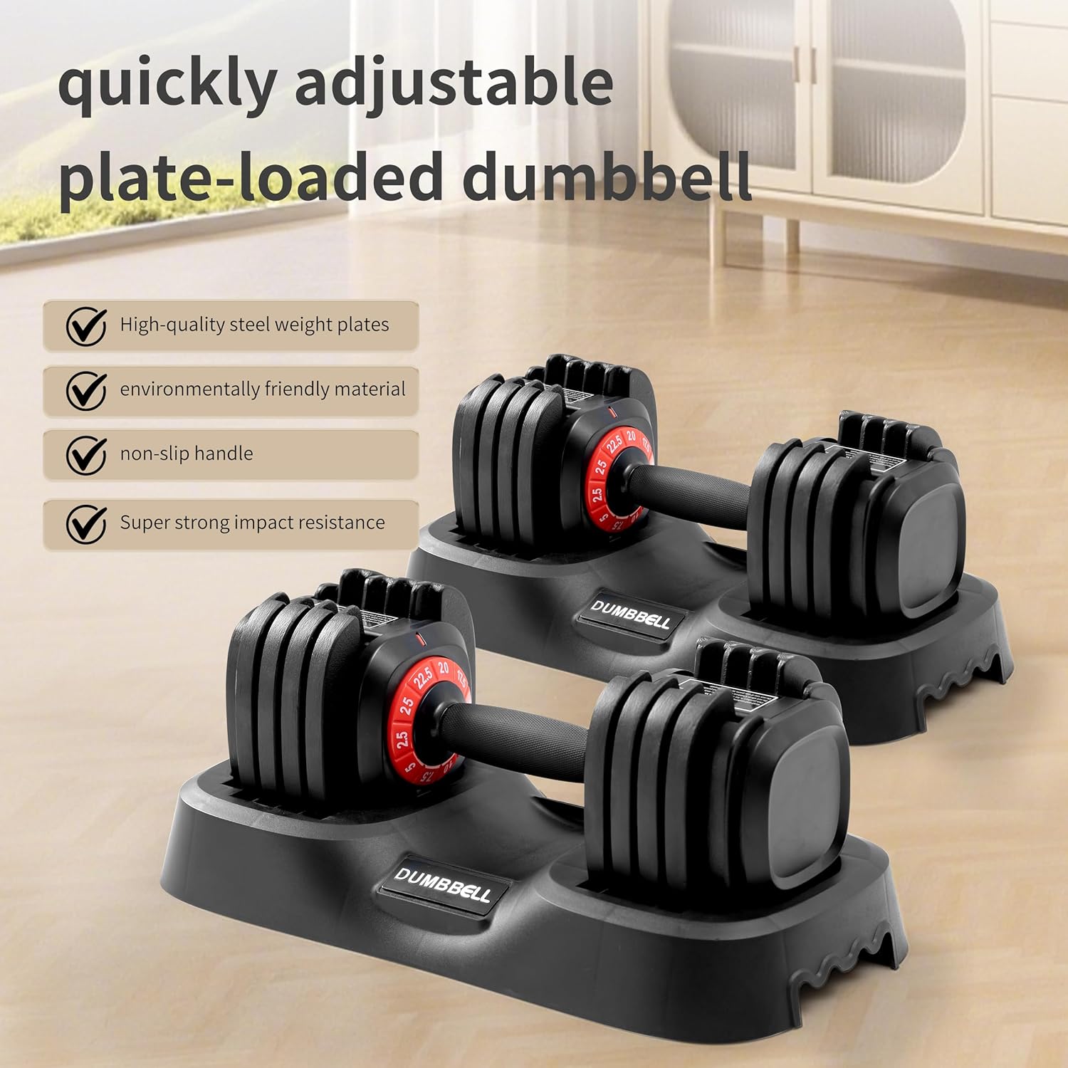 5.5LB Adjustable Swing Dumbbell with Non-Slip Grip | Also Available 5LB & 25LB Standard Adjustable Dumbbells | Home Gym Strength Training Set - Image 9