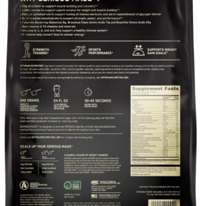 Optimum Nutrition Serious Mass, Weight Gainer Protein Powder, Mass Gainer, Vitamin C and Zinc for Immune Support, Creatine, Strawberry, 12 Pound (Packaging May Vary)