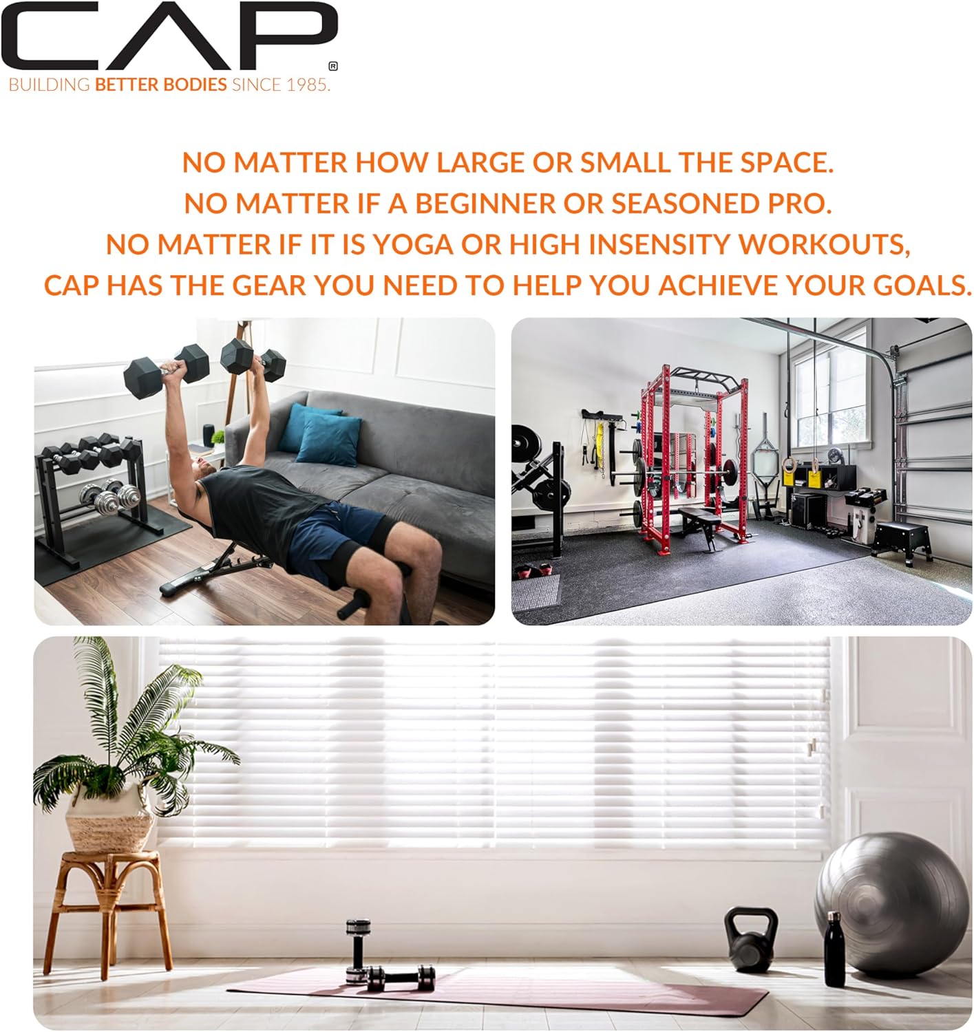 CAP Barbell Rubber Coated Dumbbell Weight Set with Vertical Rack | 100 lb, 150 lb, and 210 lb Options - Image 5