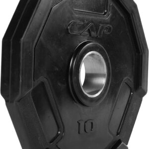 CAP Barbell 12-Sided Rubber Olympic Grip Weight Plates, Black | Multiple Sizes