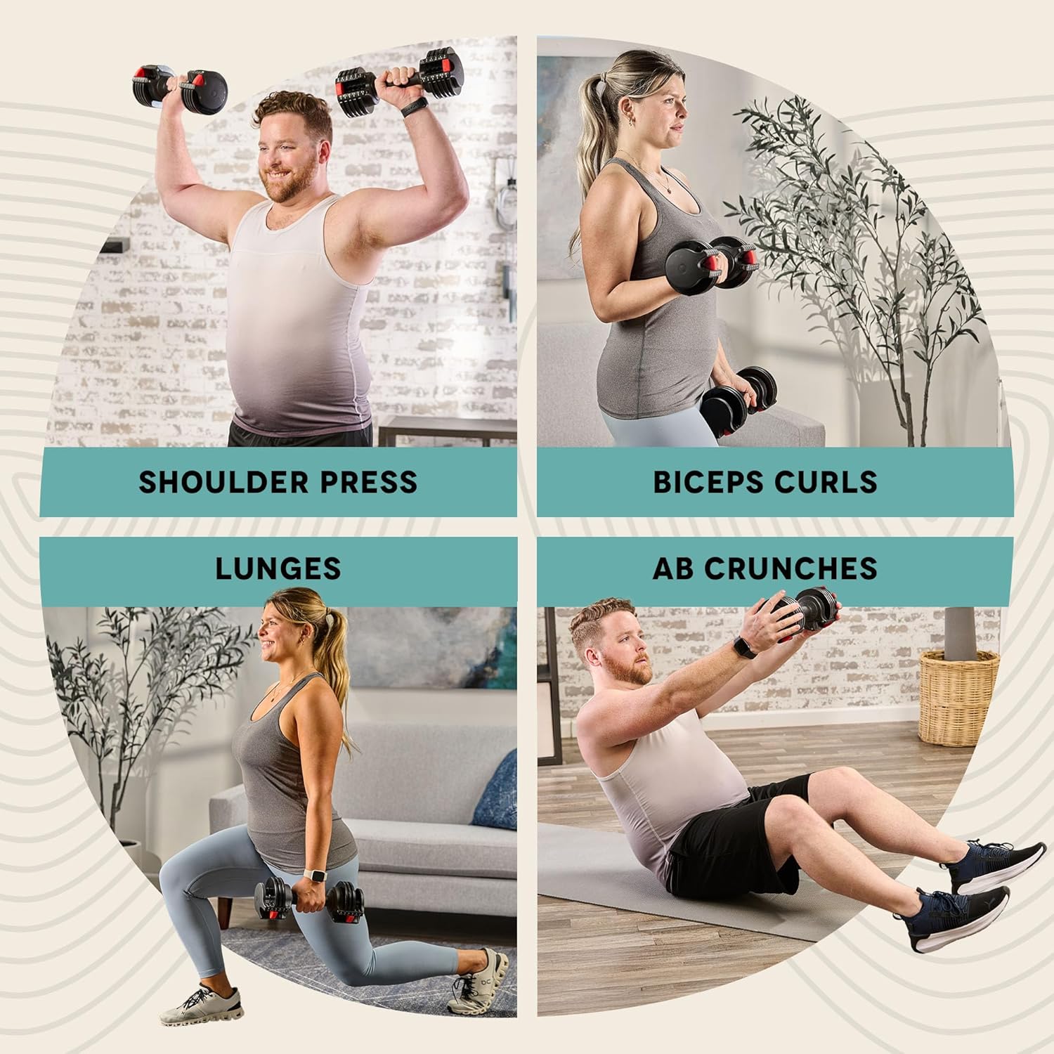 Lifepro Adjustable Dumbbells Set – 15lb, 25lb Pair or 43lb, 55lb & 90lb Single – Quick Adjustment, Anti Slip Handle – Space Saving & Strength Training Weights for Home Gym Exercise & Fitness - Image 6