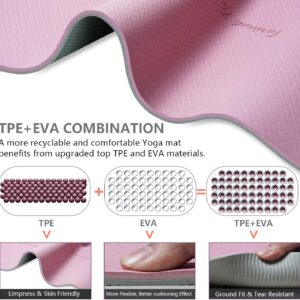 Yoga Mat Extra Thick 9MM, High Density Exercise Mats Non Slip for Home Workout, Pilates Mat with Strap for Women Men, Eco Friendly Mat Thick (9MM-NAVY-BLUE)