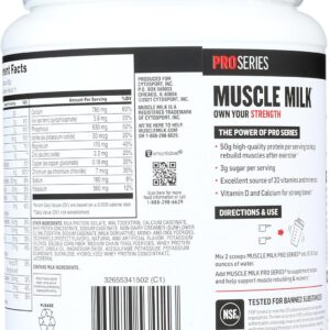 Muscle Milk Powder Pro Series, 50 Grams Protein, Intense Vanilla, 2 Pounds