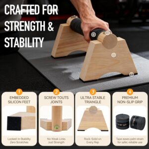 Wood Push up Bar, 2 PCS Parallettes Bars for Men Strength Training, Calisthenics Equipment for Handstand Training