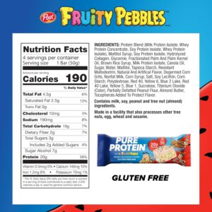 Pure Protein Fruity PEBBLES™ Protein Bars – 20g Protein, 3g Sugar, 190 Calories (4 count) Low Sugar* High Protein Snack – Gluten Free – Perfect for a Healthy Snack.