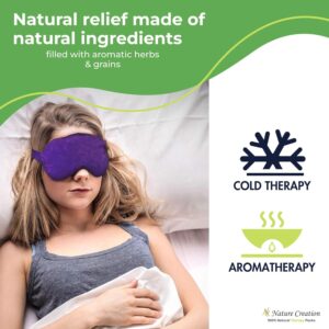 Nature Creation Lavender Aromatherapy Sleeping Eye Mask Pillow – Weighted Eye Mask for Sleeping, Relaxation, Yoga and Stress Relief – Cold Therapy Eye Masks for Women, Men – Purple Marble (Pack of 1)