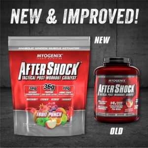 Myogenix Aftershock Post Workout — Muscle Growth Whey Protein Powder — Speeds Up Muscle Growth and Recovery — Supports Joint Health and Replenishes Glycogen — Fruit Punch, 6 lbs