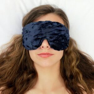 Opulence Weighted Yoga Eye Mask – Handmade Relaxation Pillow for Meditation & Savasana – Unscented, Flaxseed Filled, Satin & Velvet with Adjustable Strap – Caspian – TEMF-CN