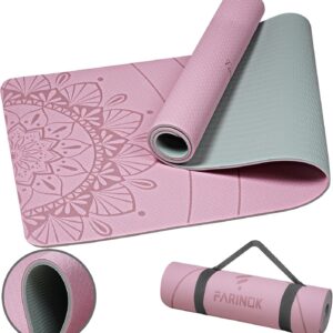 Yoga Mat Extra Thick 9MM, High Density Exercise Mats Non Slip for Home Workout, Pilates Mat with Strap for Women Men, Eco Friendly Mat Thick (9MM-NAVY-BLUE)