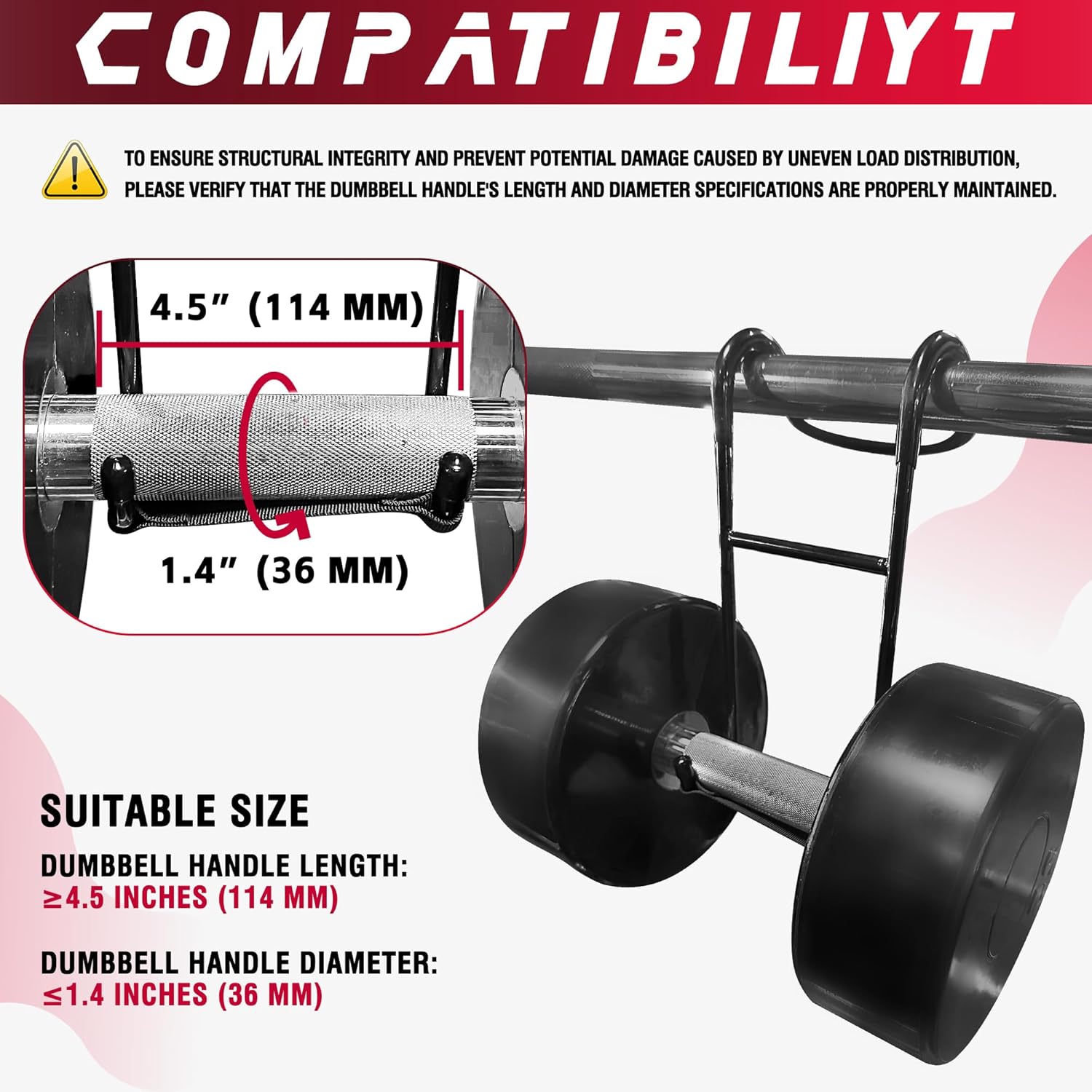Upgraded 2-Pack Mad Spotter Pro 2.0 Dumbbell Hooks, Dumbbell Spotter Hooks with 250 lbs Load for Bench Press, Chest & Shoulder Workouts with Wrist Straps, Storage Bag,Perfect for Hanging Dumbbells - Image 4