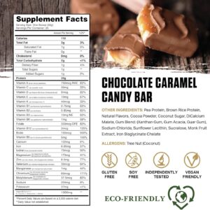 Ambrosia Planta – Plant-Based Protein Powder 20g | Dairy Free Vegan Protein Powder with BCAA Amino Acids | Keto-Friendly, No Added Sugar | 25 Servings | Candy Bar