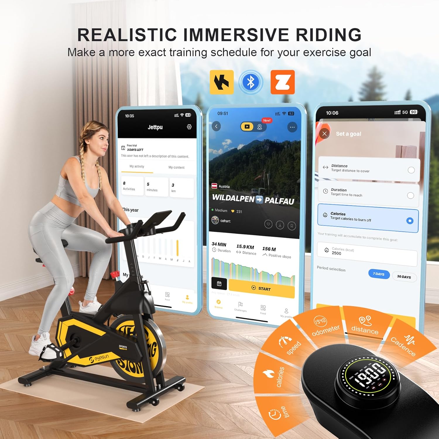 Exercise Bikes for Home,Indoor Cycling Bike with Adjustable Magnetic,Brake Pad Resistance Silent Belt Drive,330lbs Weight Capacity &Upgraded Version Seat for Home Cardio&Weight Loss - Image 5